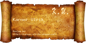 Karner Ulrik névjegykártya